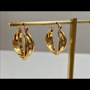 18K plated twist hoops